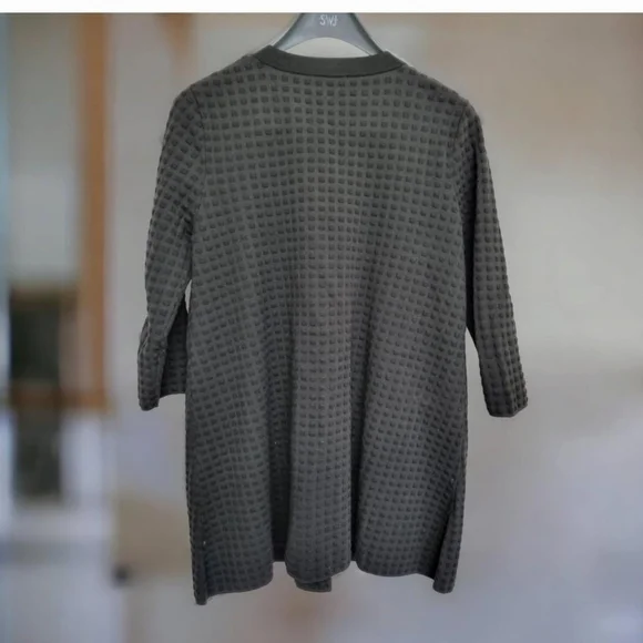 Cos Black grid textured oversized Cardigan Size small uk 8/10 - Picture 2 of 4